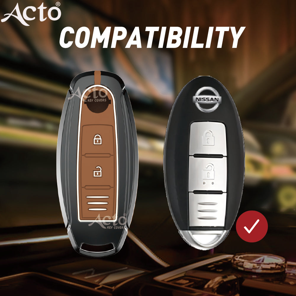 Acto Metal Sapphire Key Cover and Key chain Compatible with Toyota Corolla Altis and Innova Crysta Pack of 1 Set (Glow in the Night)