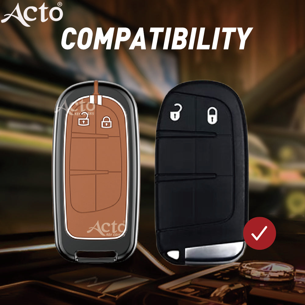 Acto Metal Sapphire Key Cover and Key chain Jeep Compass & Compass Trailhawk Compatible with  Pack of 1 Set (Glow in the Night)