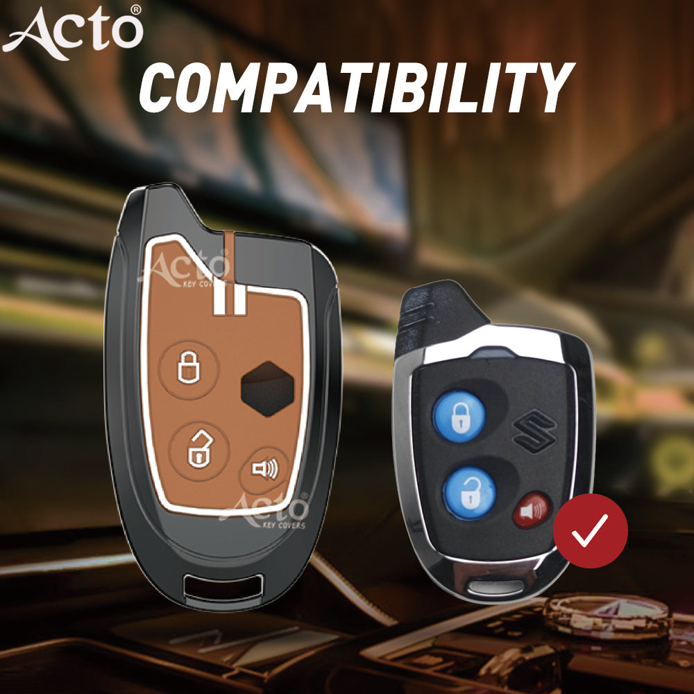 Acto Metal Sapphire Key Cover and Key chain Compatible with Suzuki Nippon Pack of 1 Set (Glow in the Night)