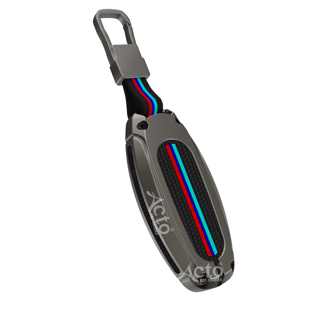 Acto Metal Sapphire Key Cover and Key chain Compatible with Toyota Corolla Altis and Innova Crysta Pack of 1 Set (Glow in the Night)