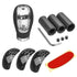 Design - SC Leather, Black & Red Gear Lever Shifter Knob with 4 Adapters