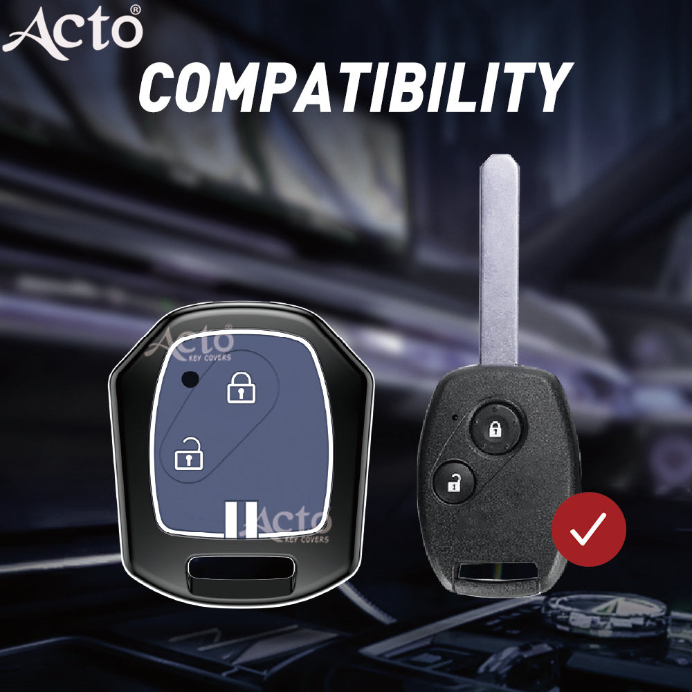 Acto Metal Sapphire Key Cover and Key chain Compatible with Honda CR-V Pack of 1 Set (Glow in the Night)