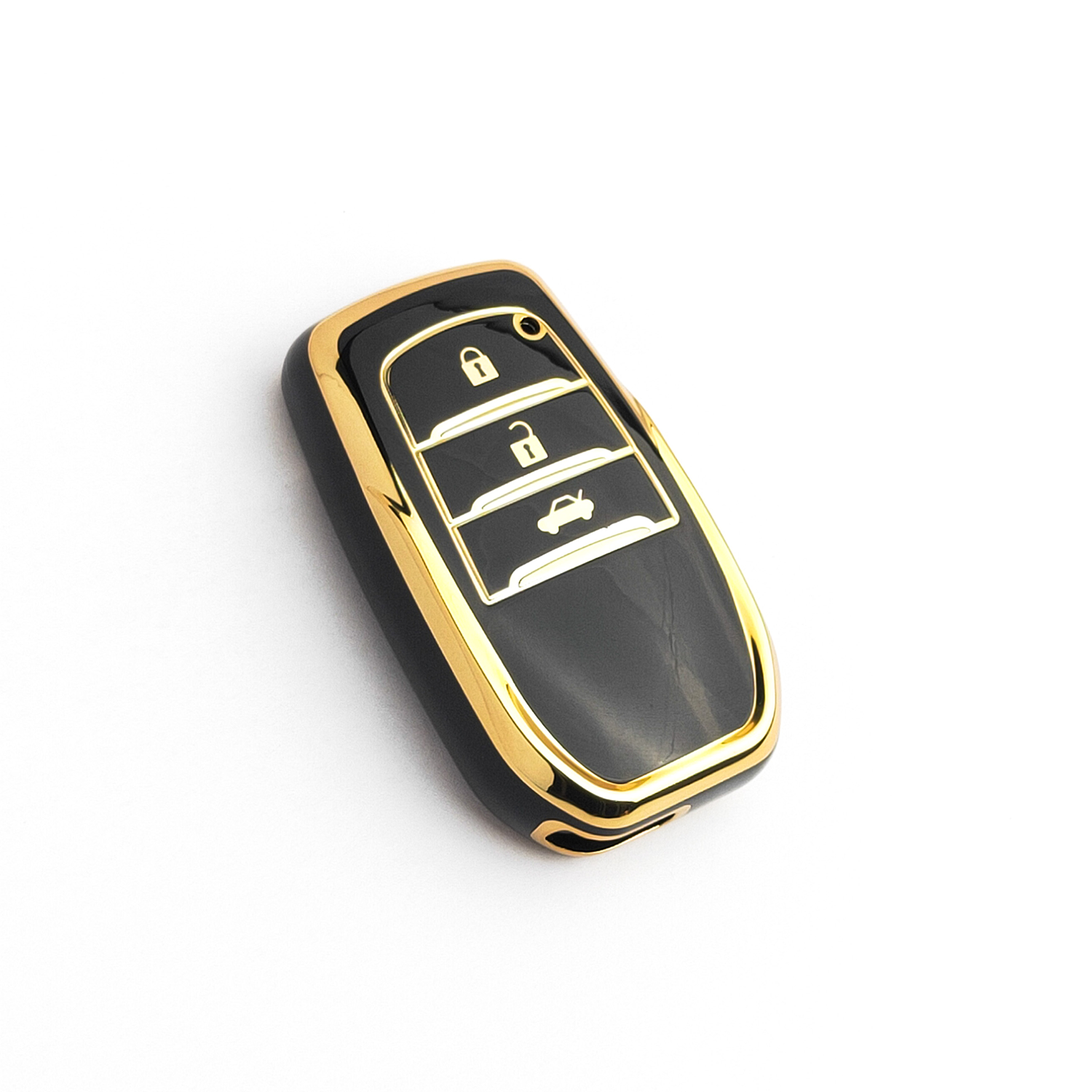 Acto TPU Gold Series Car Key Cover With TPU Gold Key Chain For Toyota Fortuner