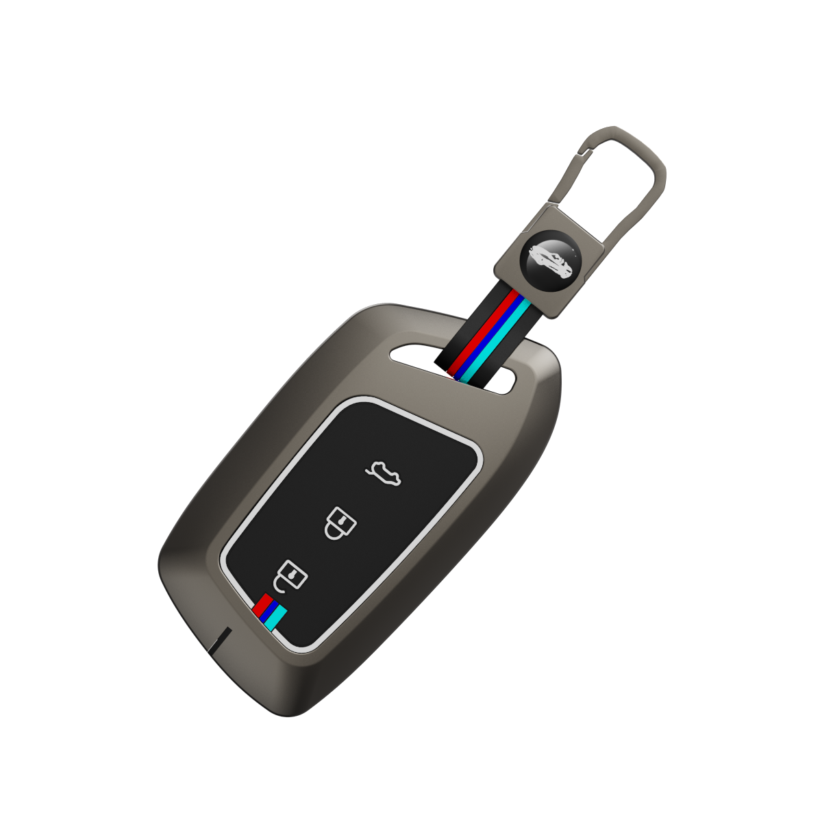 Acto Metal Sapphire Key Cover and Key chain Compatible with MG Windsor EV I Astor I Hector I Comet EV I Hector plus I Gloster I ZS EV I ZS Pack of 1 Set (Glow in the Night)