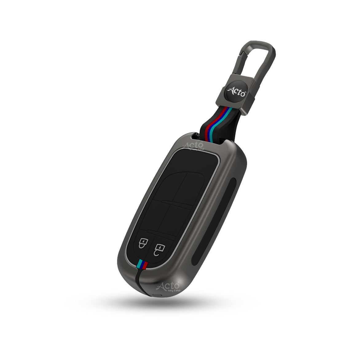 Acto Metal Sapphire Key Cover and Key chain Jeep Compass & Compass Trailhawk Compatible with  Pack of 1 Set (Glow in the Night)