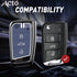 Acto Metal Sapphire Key Cover & Key Chain Compatible with Volkswagen & Skoda Jetta, Slavia, Kushaq, Passat, Octavia, Superb, Tiguan, Taigun, Virtus| Glow-in-the-Dark Buttons | 360° Protection | Pack of 1