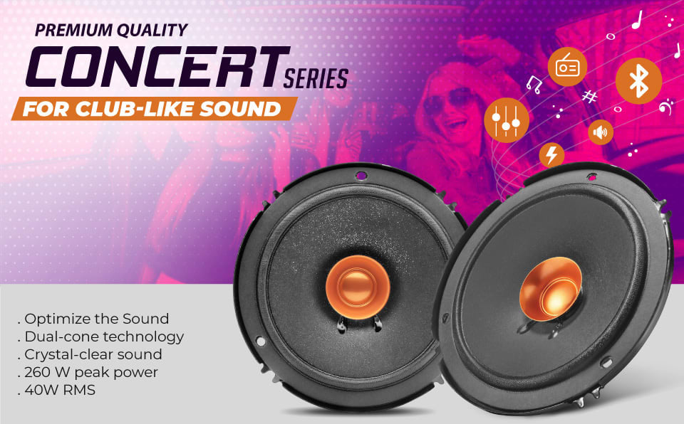 myTVS 4" Dual Cone Car Speakers with mega bass 180W