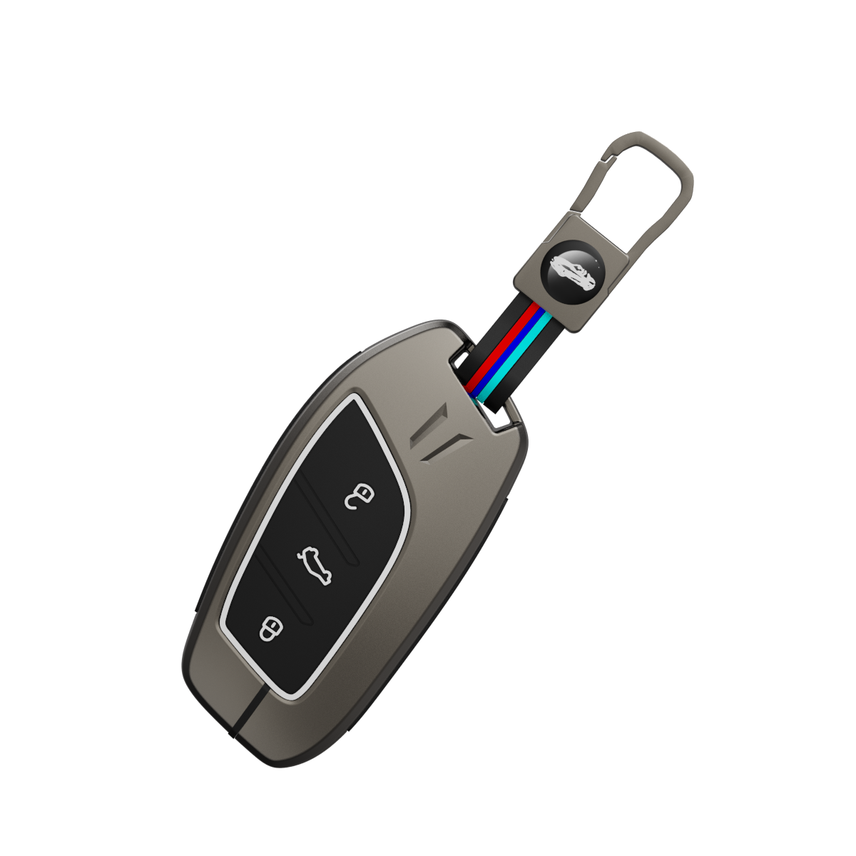 Acto Metal Sapphire Key Cover and Key chain Compatible with MG Astor I Hector I Comet EV I Hector plus I Gloster I ZS EV I ZS Pack of 1 Set (Glow in the Night)