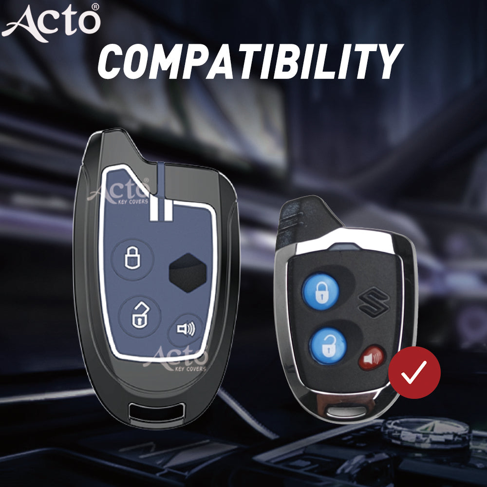 Acto Metal Sapphire Key Cover and Key chain Compatible with Suzuki Nippon Pack of 1 Set (Glow in the Night)