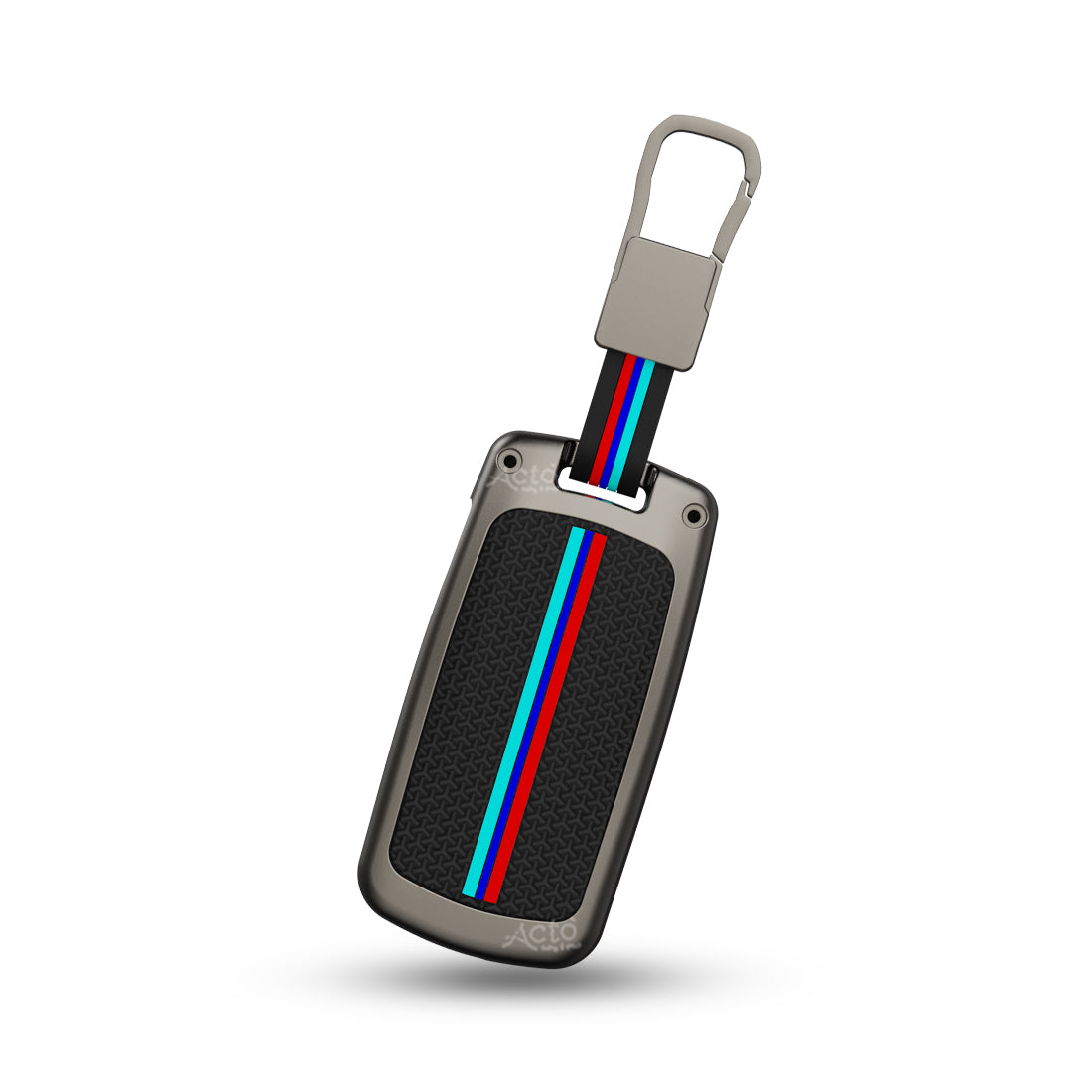 Acto Metal Sapphire Key Cover and Key chain Compatible with Tata Bolt I Nexon I Tigor I Hexa I Tiago I Zest Pack of 1 Set (Glow in the Night)