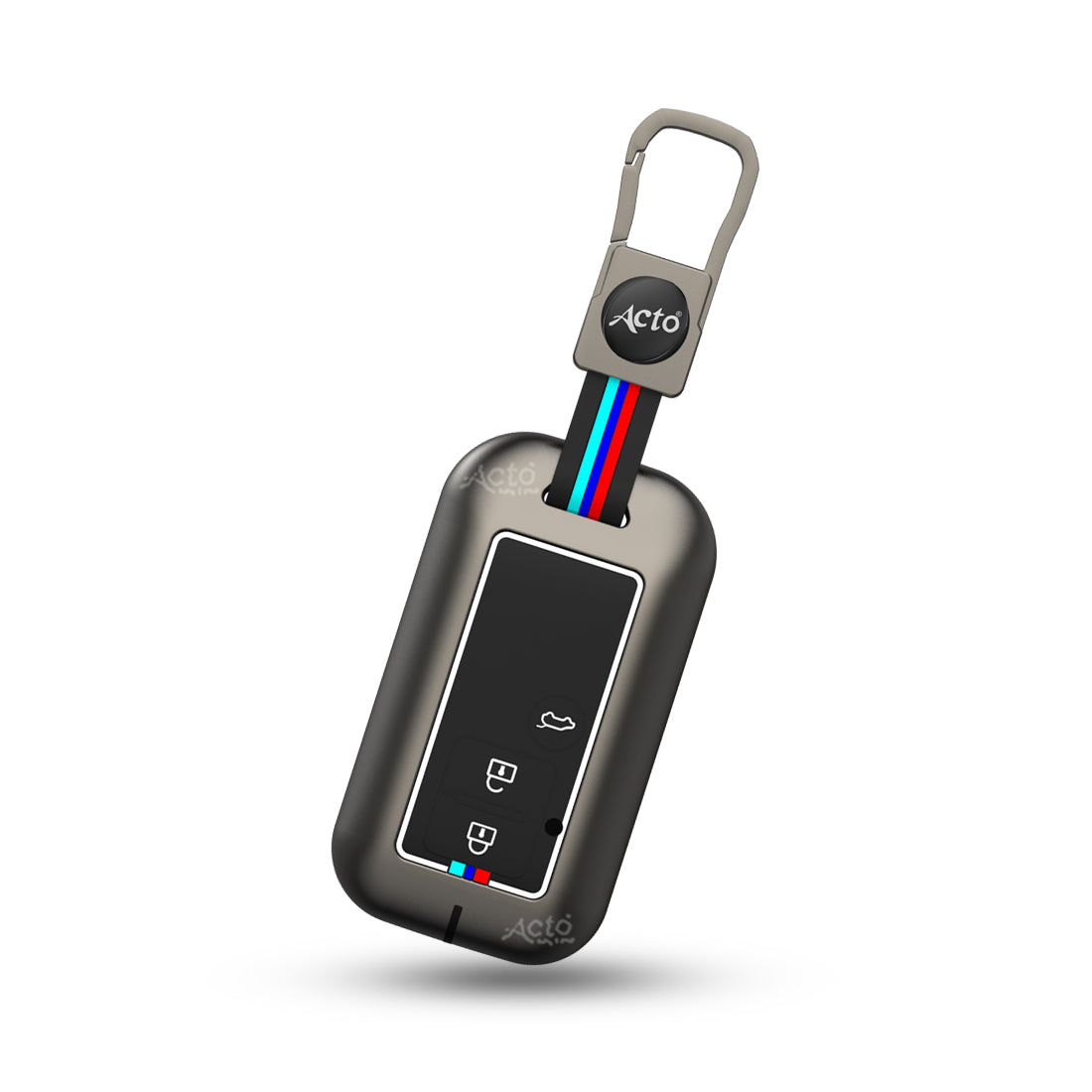 Acto Metal Sapphire Key Cover and Key chain Compatible with Suzuki New Dzire I New Ertiga Pack of 1 Set (Glow in the Night)