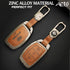 ACTO Metal Leather Car key cover with key chain Compatible With Hyundai