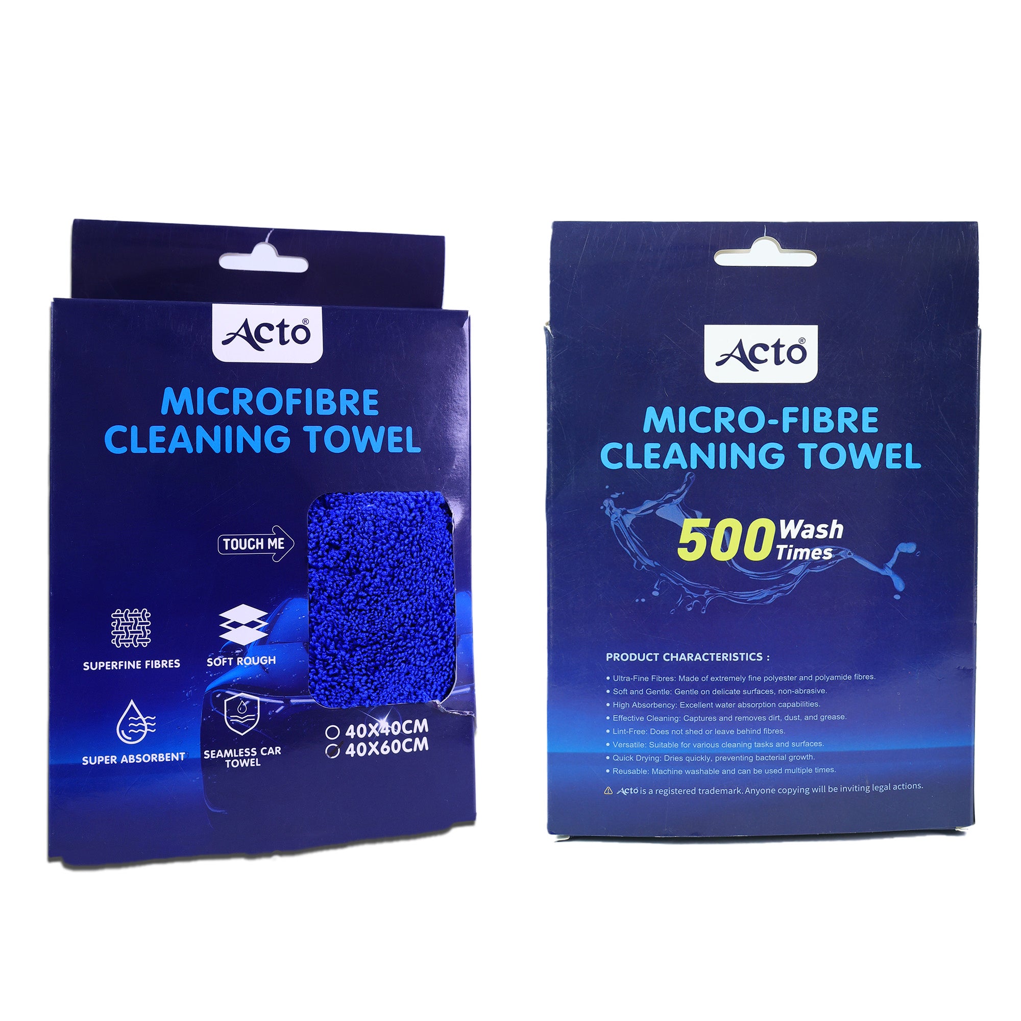 ACTO Microfiber Cleaning Clothe 400GSM 40×60 – For Car Cleaning, Home & Office Use Pack of 1 Piece