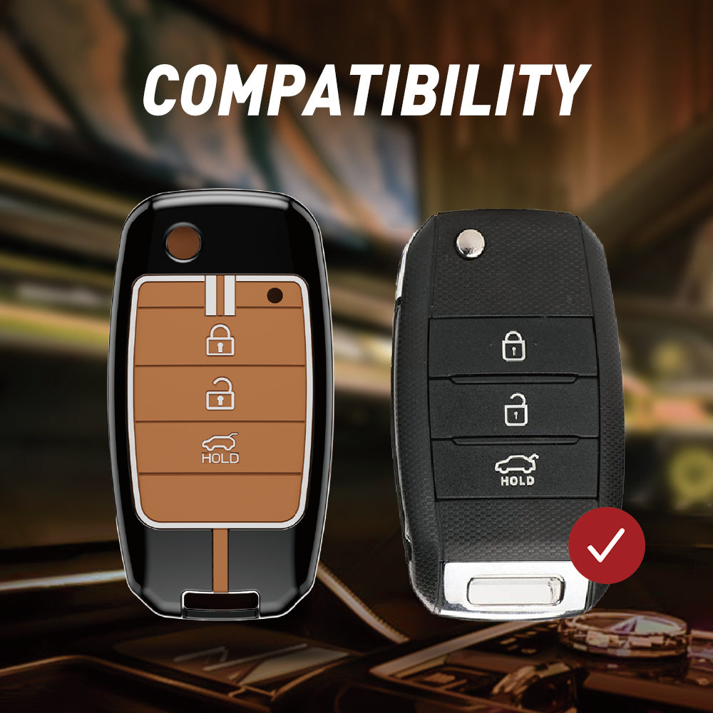 Acto Metal Sapphire Key Cover and Key chain Compatible with KIA Seltos, Carens Pack of 1 Set (Glow in the Night)