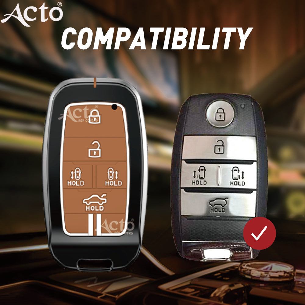 Acto Metal Sapphire Key Cover and Key chain KIA Carnival Compatible with  Pack of 1 Set (Glow in the Night)