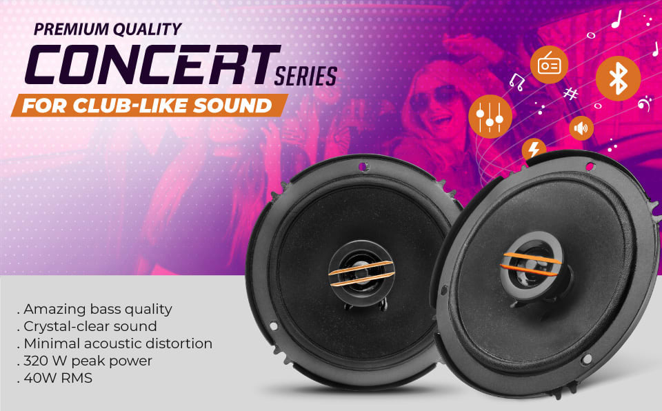 myTVS 6" 2 Way Car Speakers in-bulit Tweeter 320W