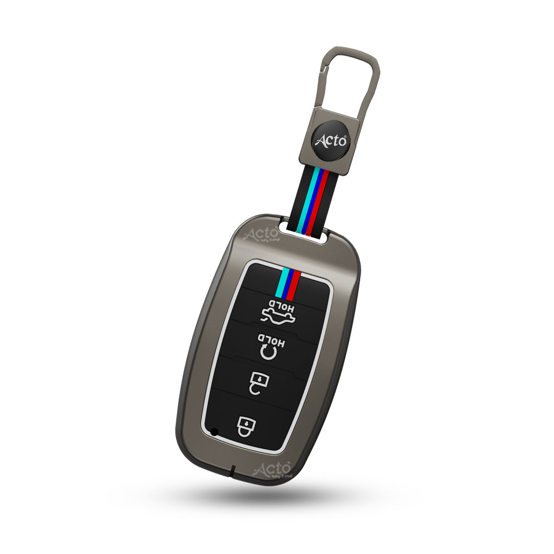 Acto Metal Sapphire Key Cover and Key chain Compatible with KIA Seltos & Sonet Pack of 1 Set (Glow in the Night)