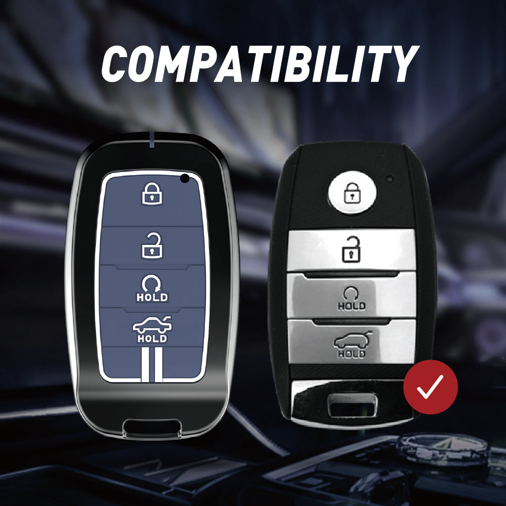 Acto Metal Sapphire Key Cover and Key chain Compatible with KIA Seltos Pack of 1 Set (Glow in the Night)