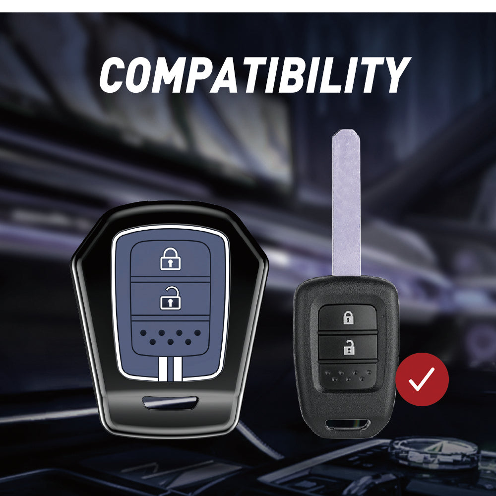 Acto Metal Sapphire Key Cover and Key chain Compatible with Honda CR-V Pack of 1 Set (Glow in the Night)
