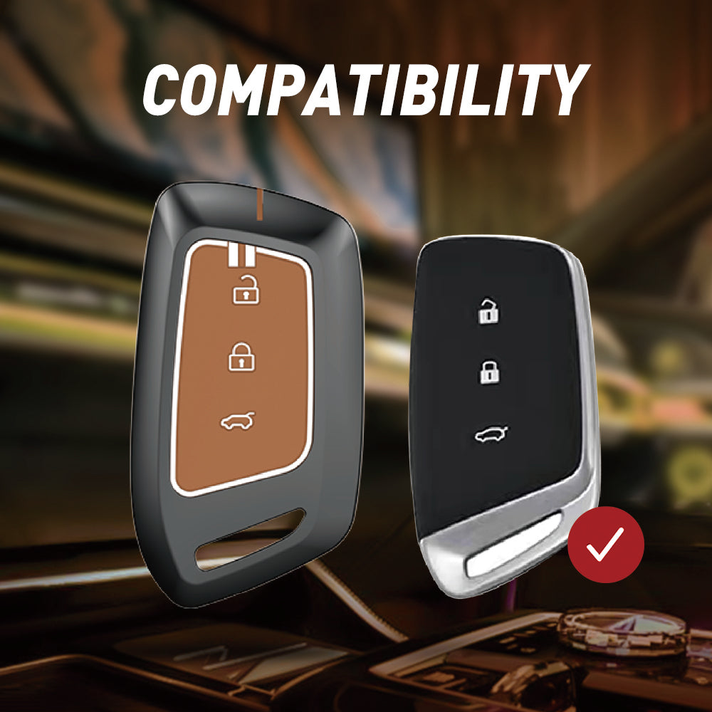 Acto Metal Sapphire Key Cover and Key chain Compatible with MG Windsor EV I Astor I Hector I Comet EV I Hector plus I Gloster I ZS EV I ZS Pack of 1 Set (Glow in the Night)