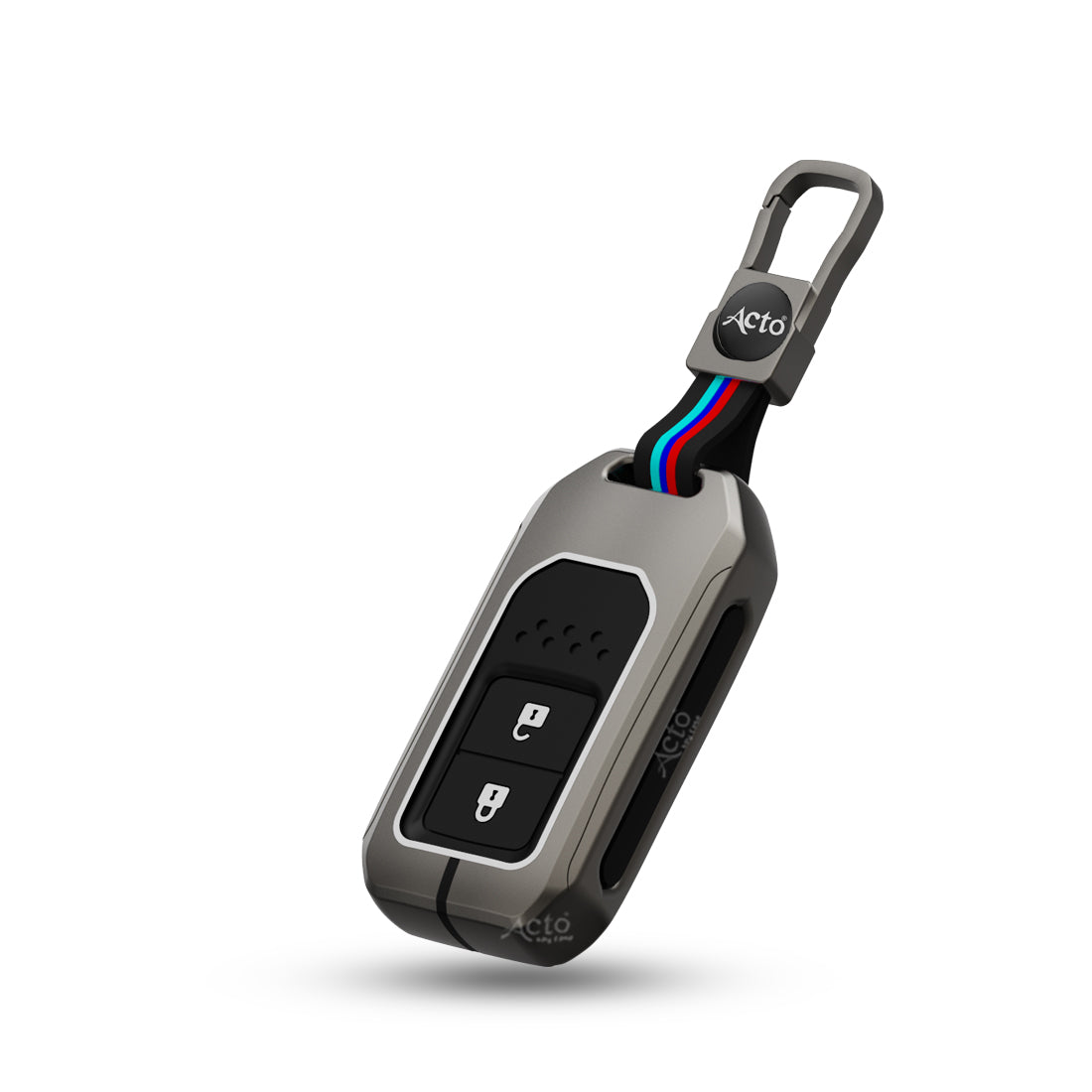 Acto Metal Sapphire Key Cover and Key chain Compatible with Honda BR-V Pack of 1 Set (Glow in the Night)