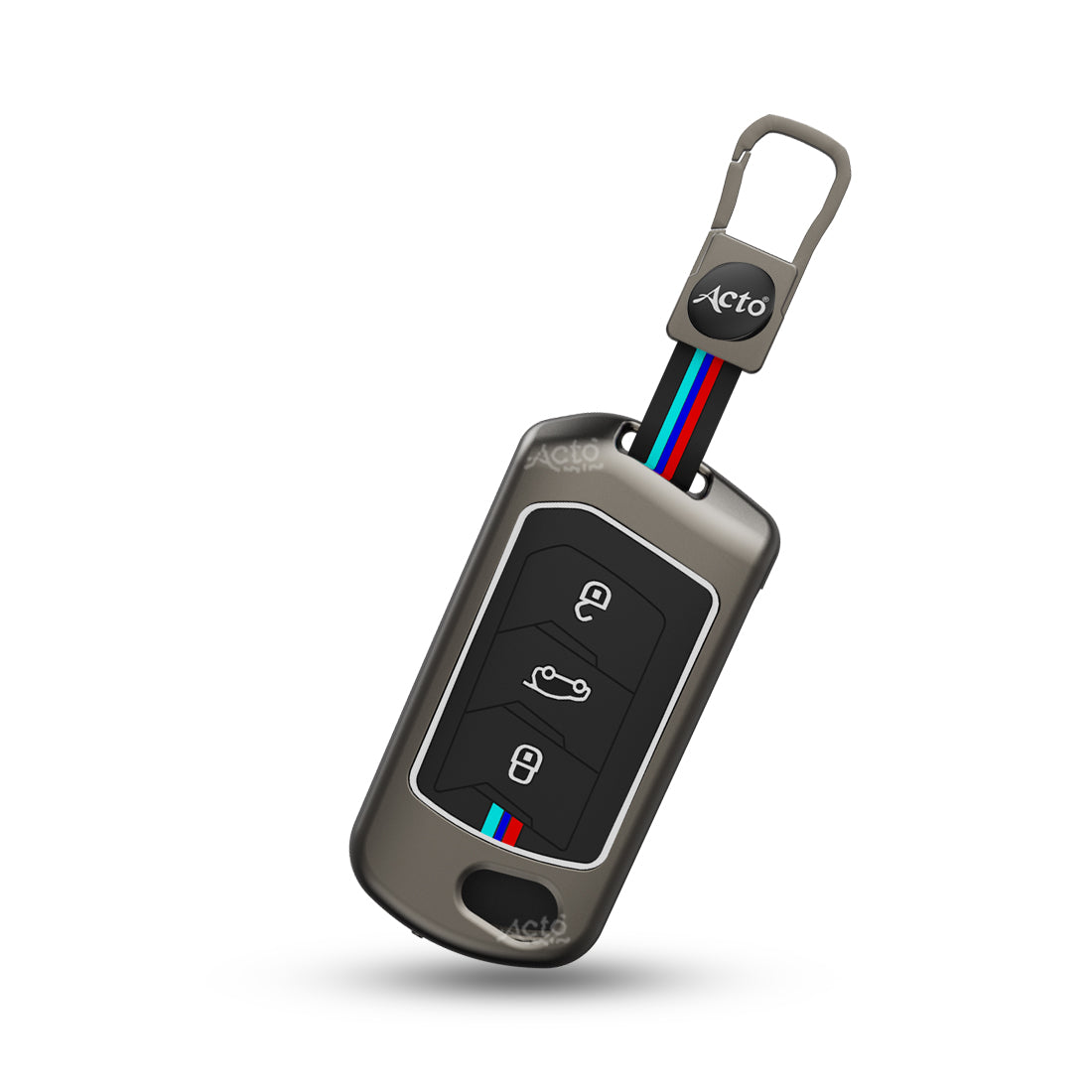Acto Metal Sapphire Key Cover and Key chain Compatible with Mahindra Thar I Thar Roxx I Bolero I Marazzo I Scorpio I Tuv300 I Xuv700 Pack of 1 Set (Glow in the Night)