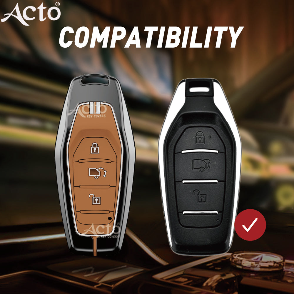 Acto Metal Sapphire Key Cover and Key chain Compatible with Mahindra Xuv500 Pack of 1 Set (Glow in the Night)