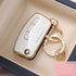 Acto TPU Gold Series Car Key Cover With Diamond Key Ring For Ford Ecosport