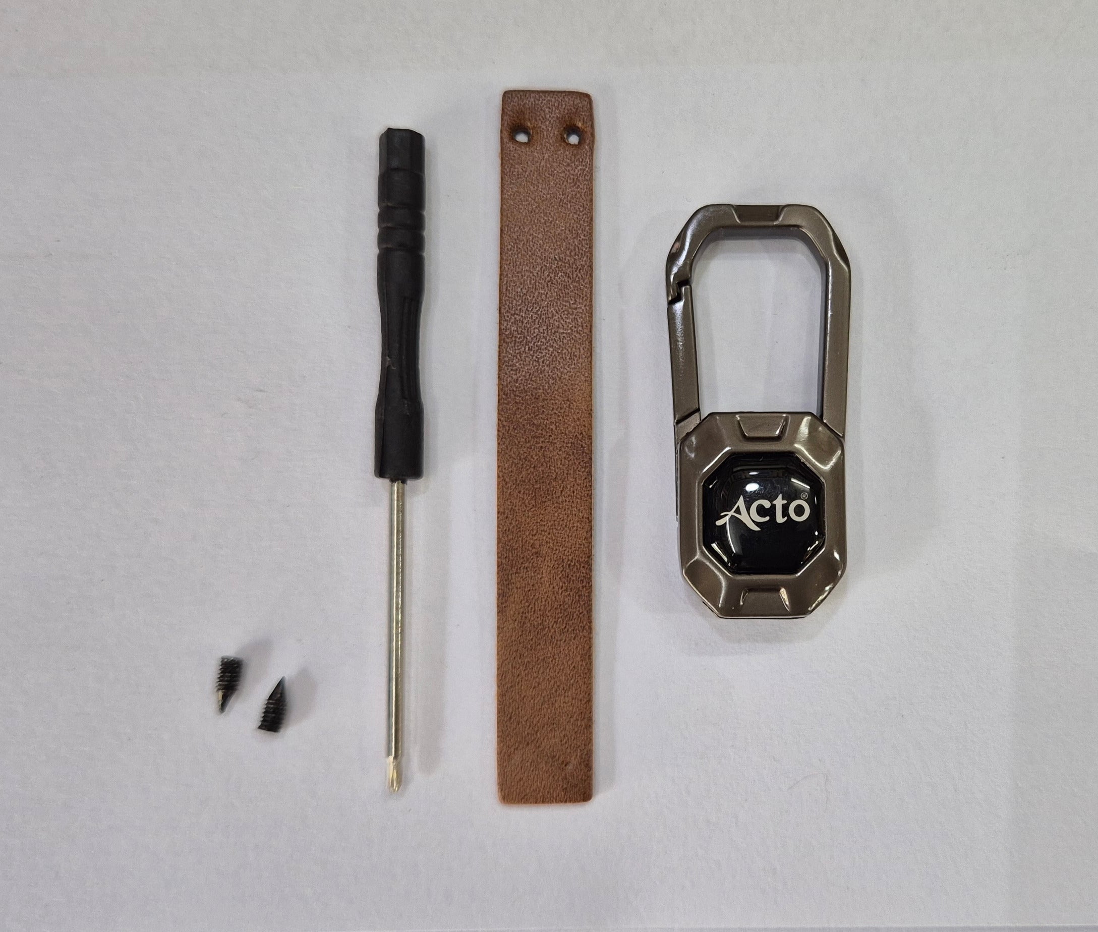 ACTO Metal Leather Car key cover with key chain Compatible With Kia