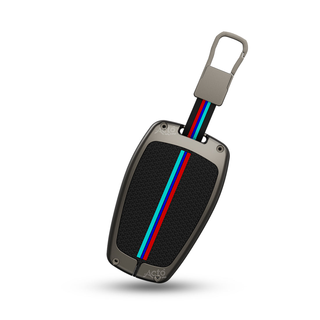 Acto Metal Sapphire Key Cover and Key chain Compatible with Tata Altroz I Harrier I Nexon Pack of 1 Set (Glow in the Night)