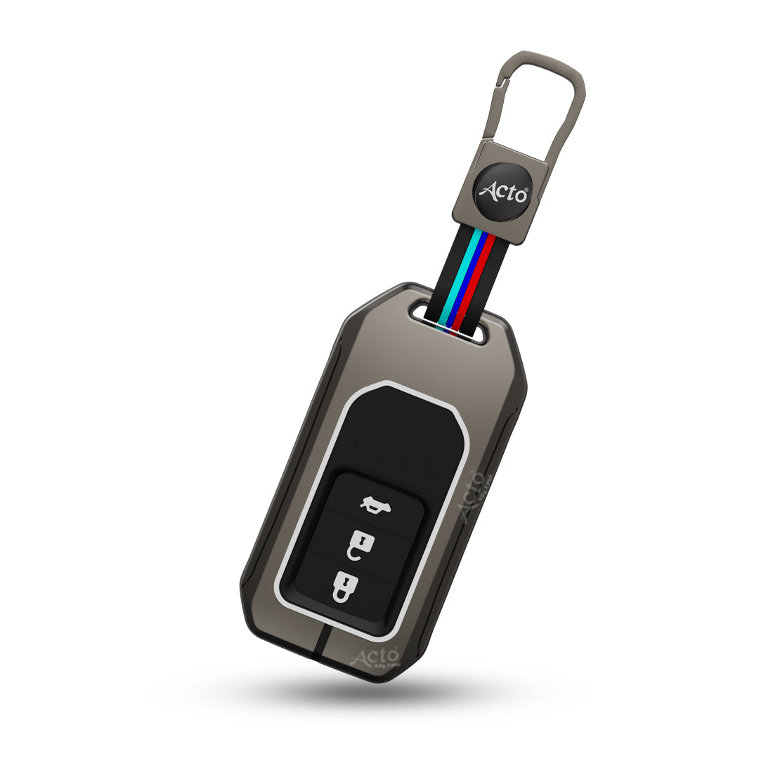 Acto Metal Sapphire Key Cover and Key chain Compatible with Honda Accord, Civic, WR-V, BR-V, CR-V, City, Jazz Pack of 1 Set (Glow in the Night)