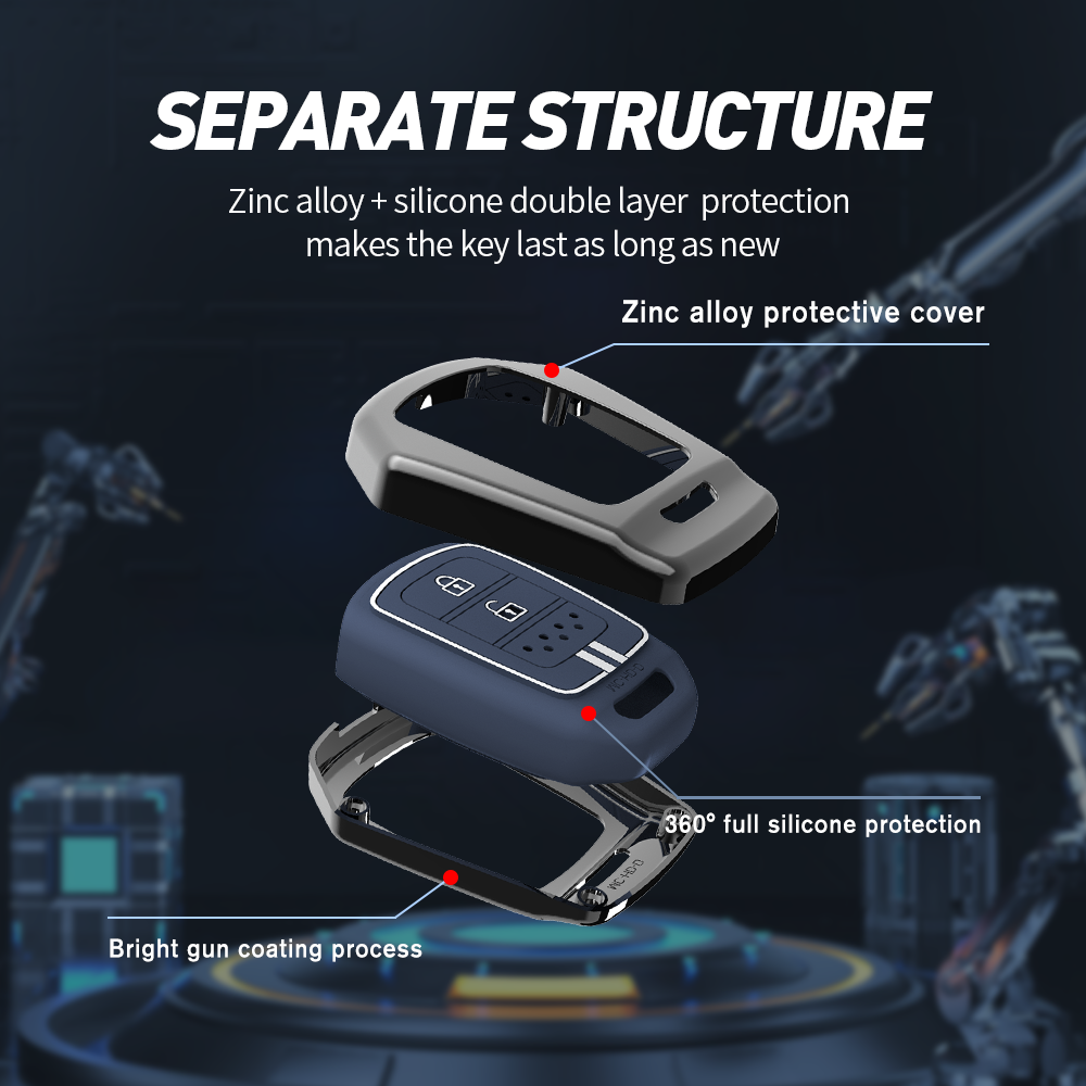 Acto Metal Sapphire Key Cover and Key chain Compatible with Honda CR-V Pack of 1 Set (Glow in the Night)
