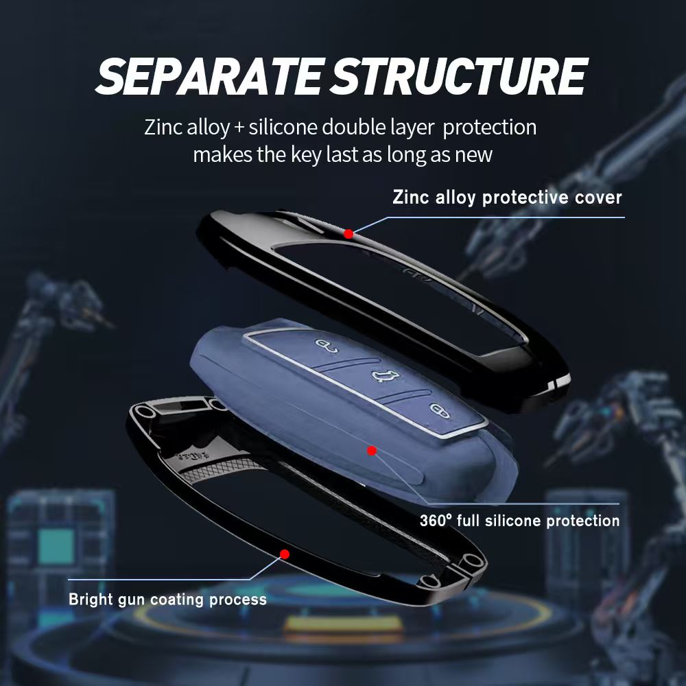 Acto Metal Sapphire Key Cover and Key chain Compatible with MG Astor I Hector I Comet EV I Hector plus I Gloster I ZS EV I ZS Pack of 1 Set (Glow in the Night)