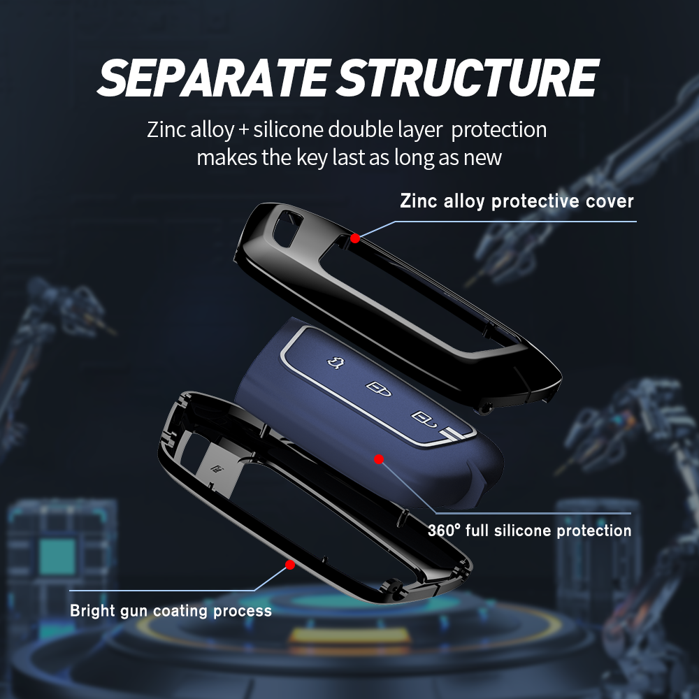 Acto Metal Sapphire Key Cover and Key chain Compatible with MG Windsor EV I Astor I Hector I Comet EV I Hector plus I Gloster I ZS EV I ZS Pack of 1 Set (Glow in the Night)