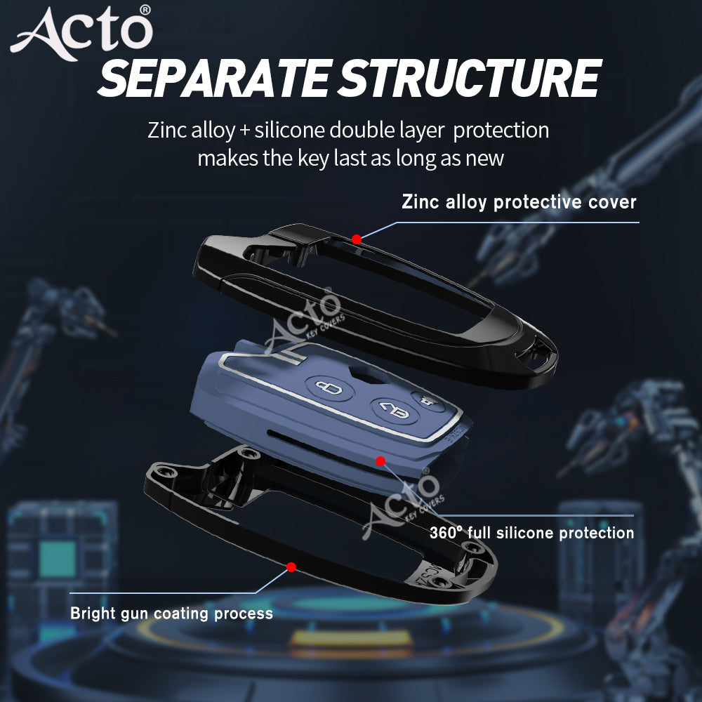Acto Metal Sapphire Key Cover and Key chain Compatible with Suzuki Nippon Pack of 1 Set (Glow in the Night)
