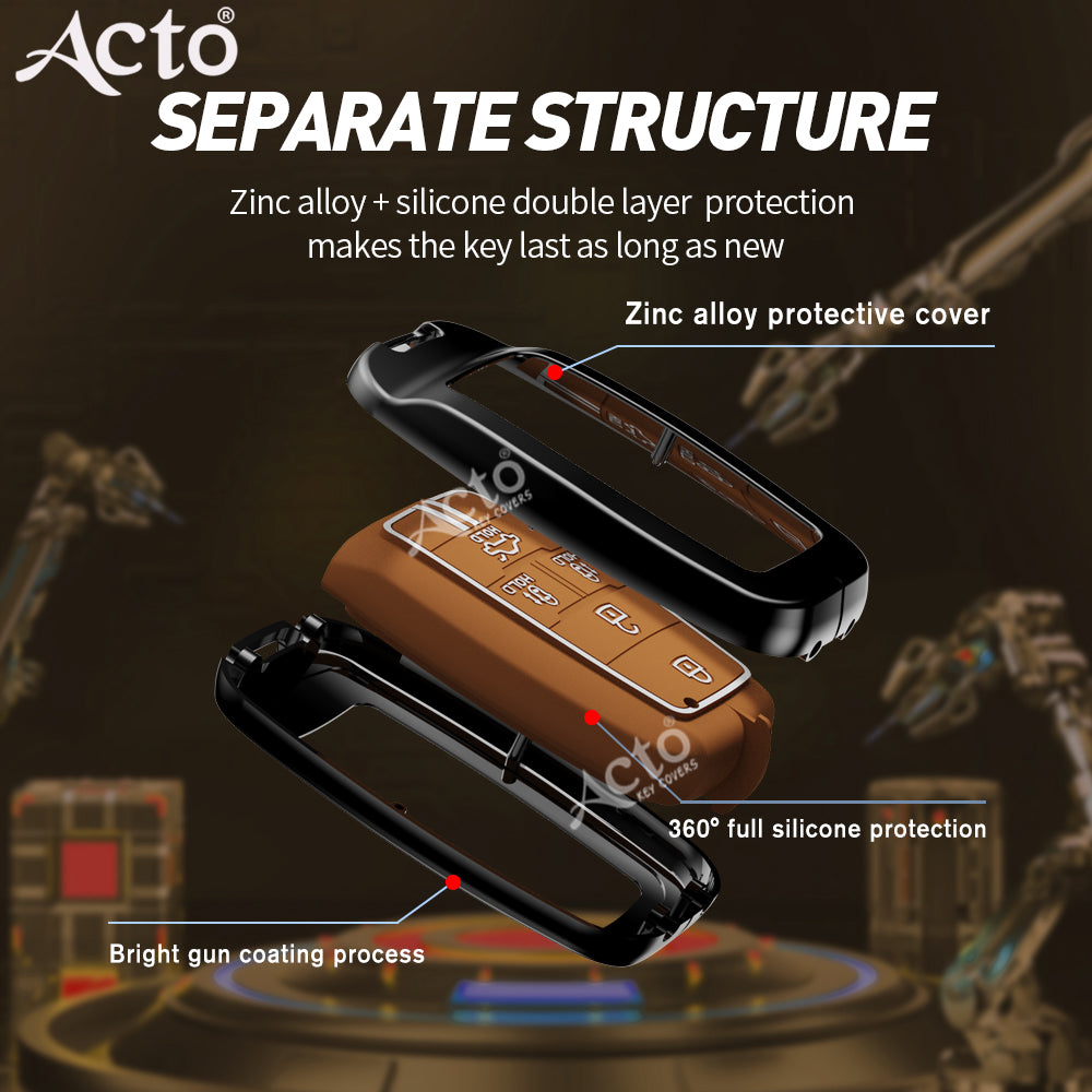 Acto Metal Sapphire Key Cover and Key chain KIA Carnival Compatible with  Pack of 1 Set (Glow in the Night)