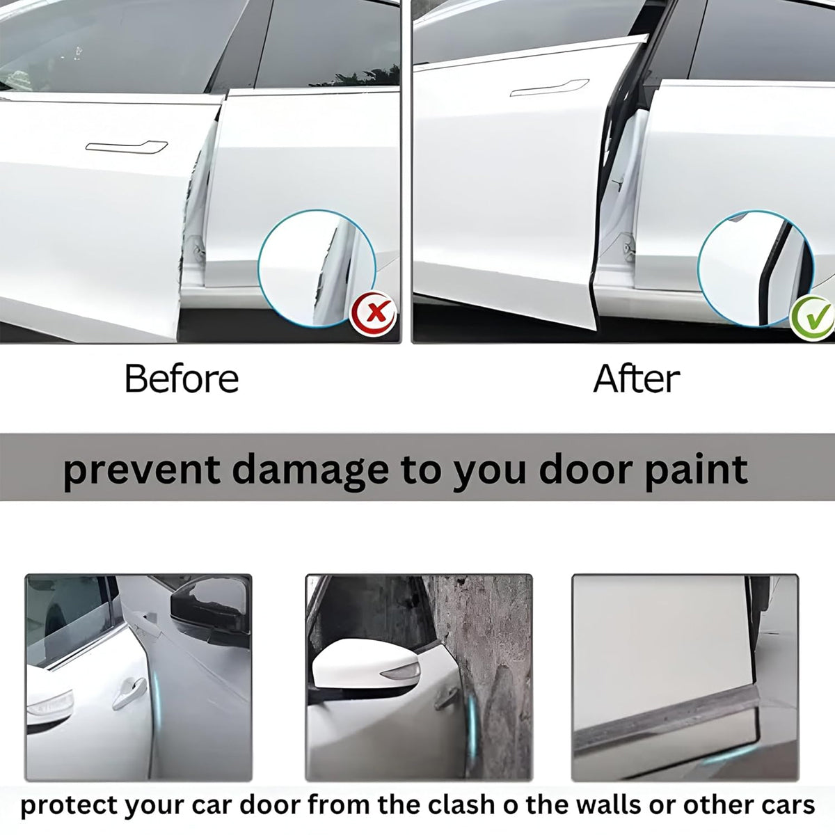 5m Black Colour Car Door Sealing Strip Door Edge Trim Molding Seal Strip Protection Strips Sealing Anti-rub Car-styling