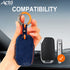 ACTO Alcantra Key Cover and Key Chain in Dashing Blue Cover and Orange Stiching Design Compatible with KIA Sonet 2025 | Seltos 2025 3 Button Smart Key Pack of 1 Set