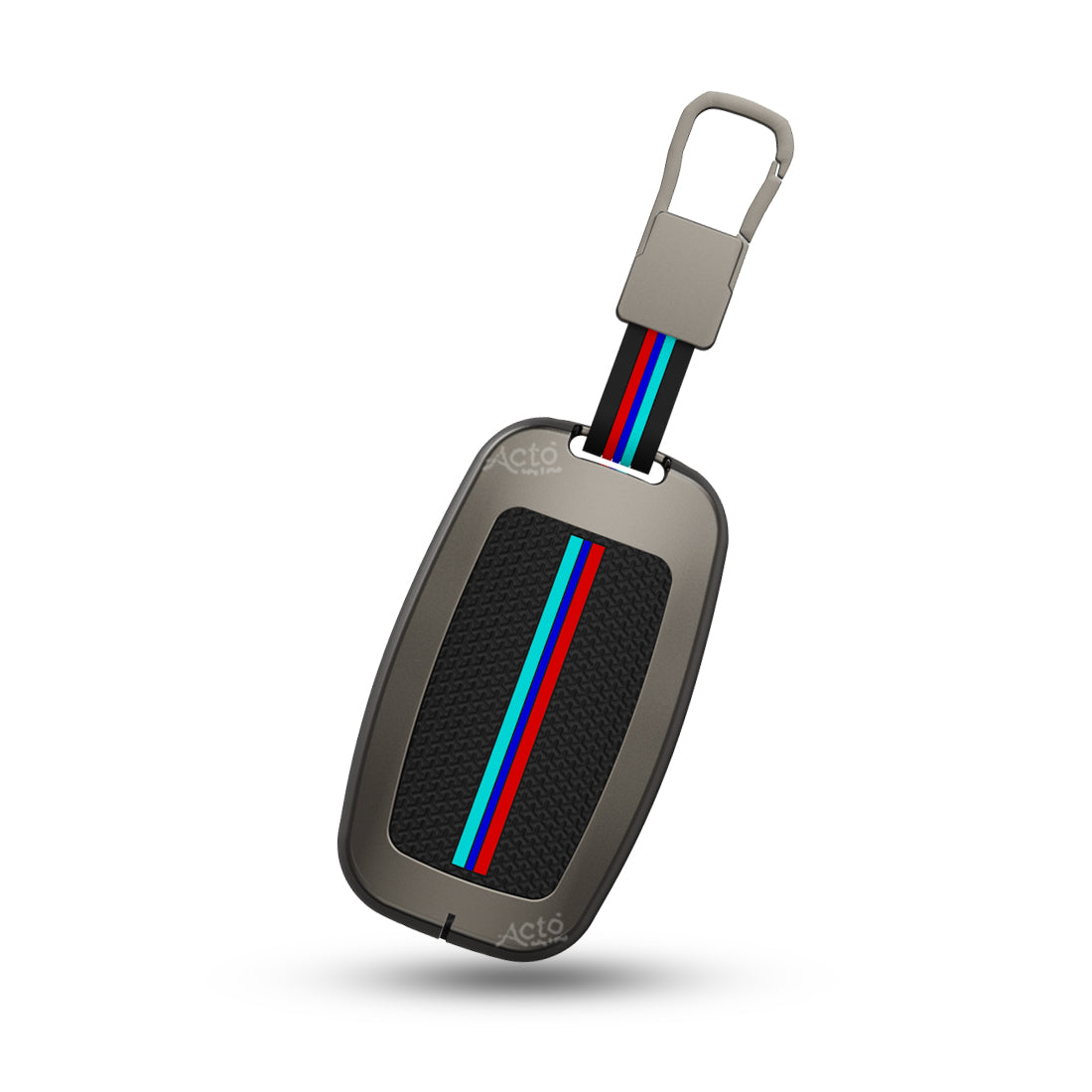 Acto Metal Sapphire Key Cover and Key chain Compatible with KIA Seltos & Sonet Pack of 1 Set (Glow in the Night)