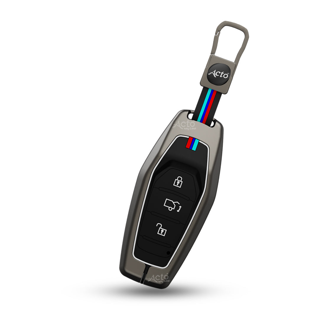 Acto Metal Sapphire Key Cover and Key chain Compatible with Mahindra Xuv500 Pack of 1 Set (Glow in the Night)