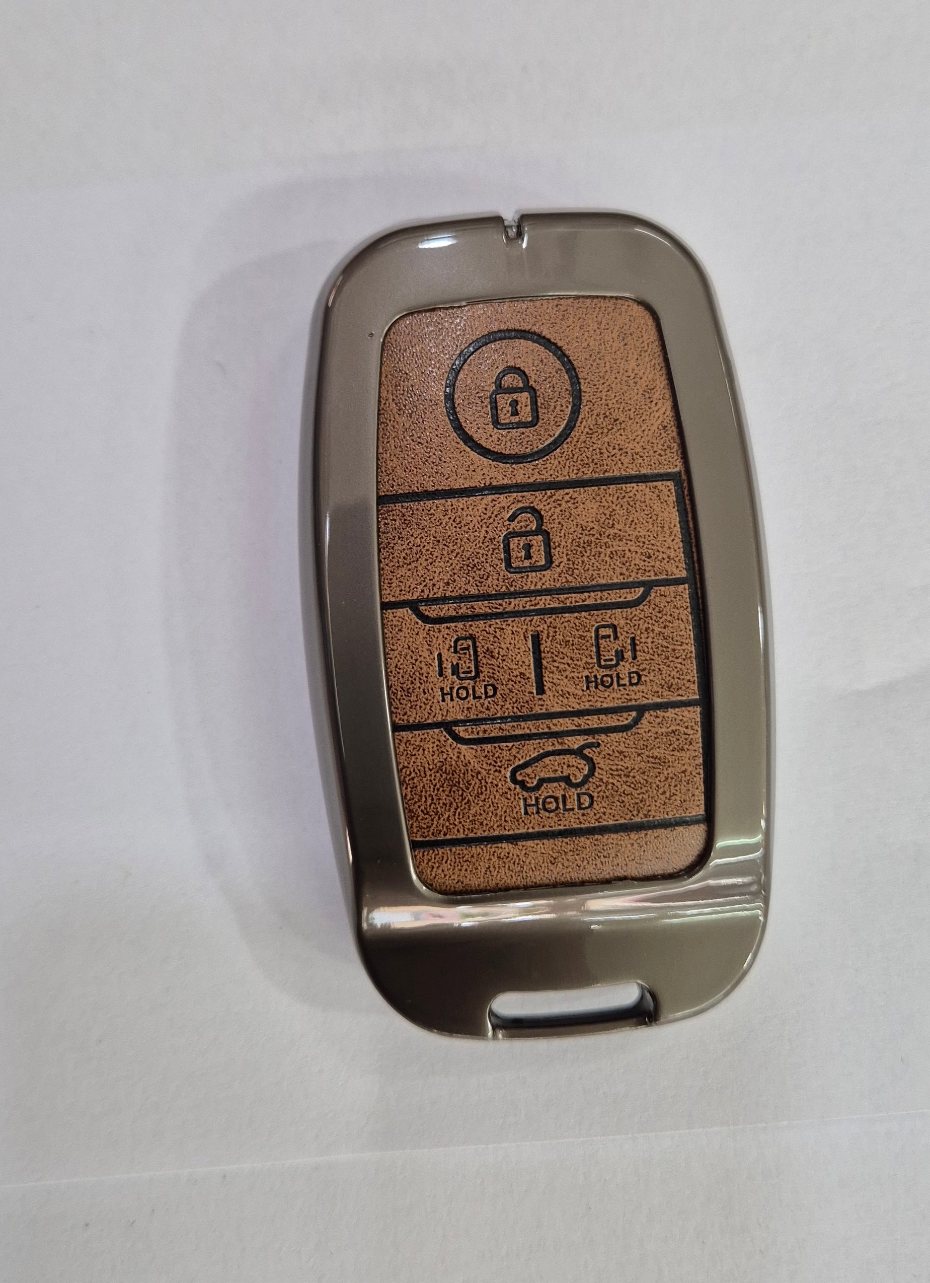 ACTO Metal Leather Car key cover with key chain Compatible With Kia