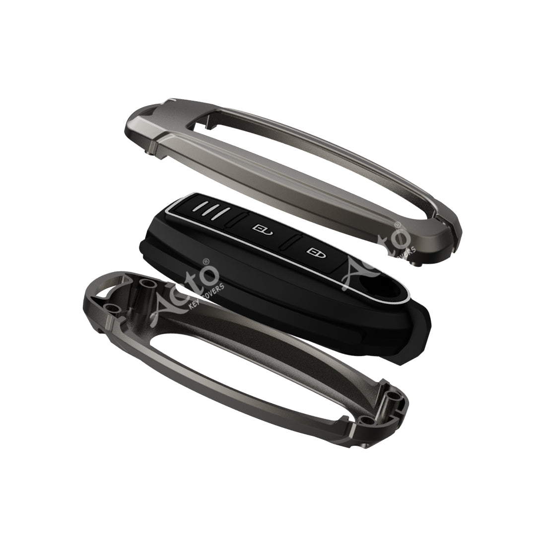 Acto Metal Sapphire Key Cover and Key chain Compatible with Toyota Corolla Altis and Innova Crysta Pack of 1 Set (Glow in the Night)