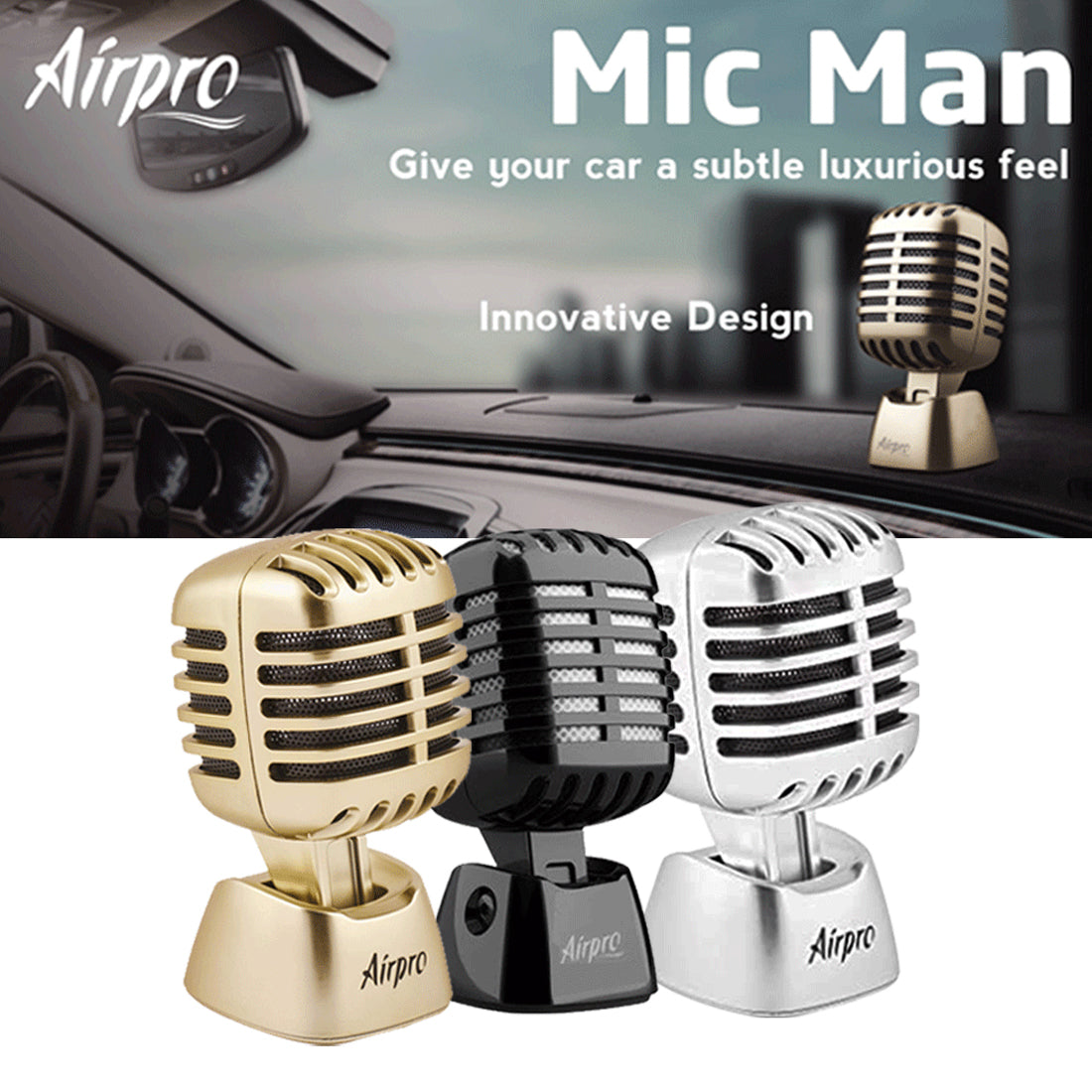 Airpro Luxury Popular Mic Man Car Perfume/Air Freshners For Dashboard Long Lasting Fragrance To Freshen'Up Your Car