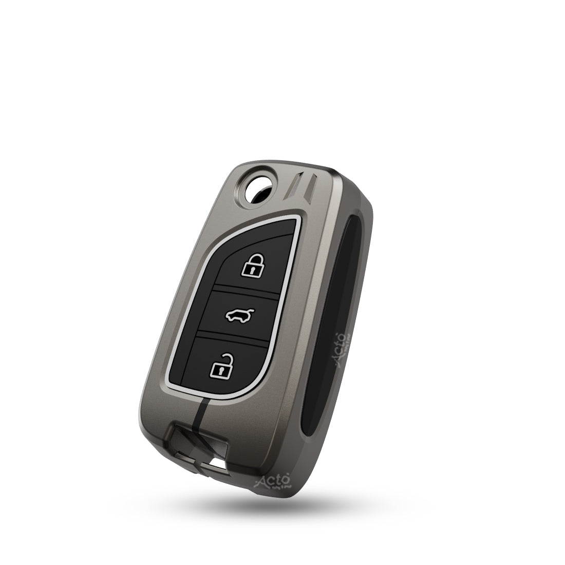 Acto Metal Sapphire Key Cover and Key chain Compatible with Toyota Corolla Altis and Innova Crysta Pack of 1 Set (Glow in the Night)