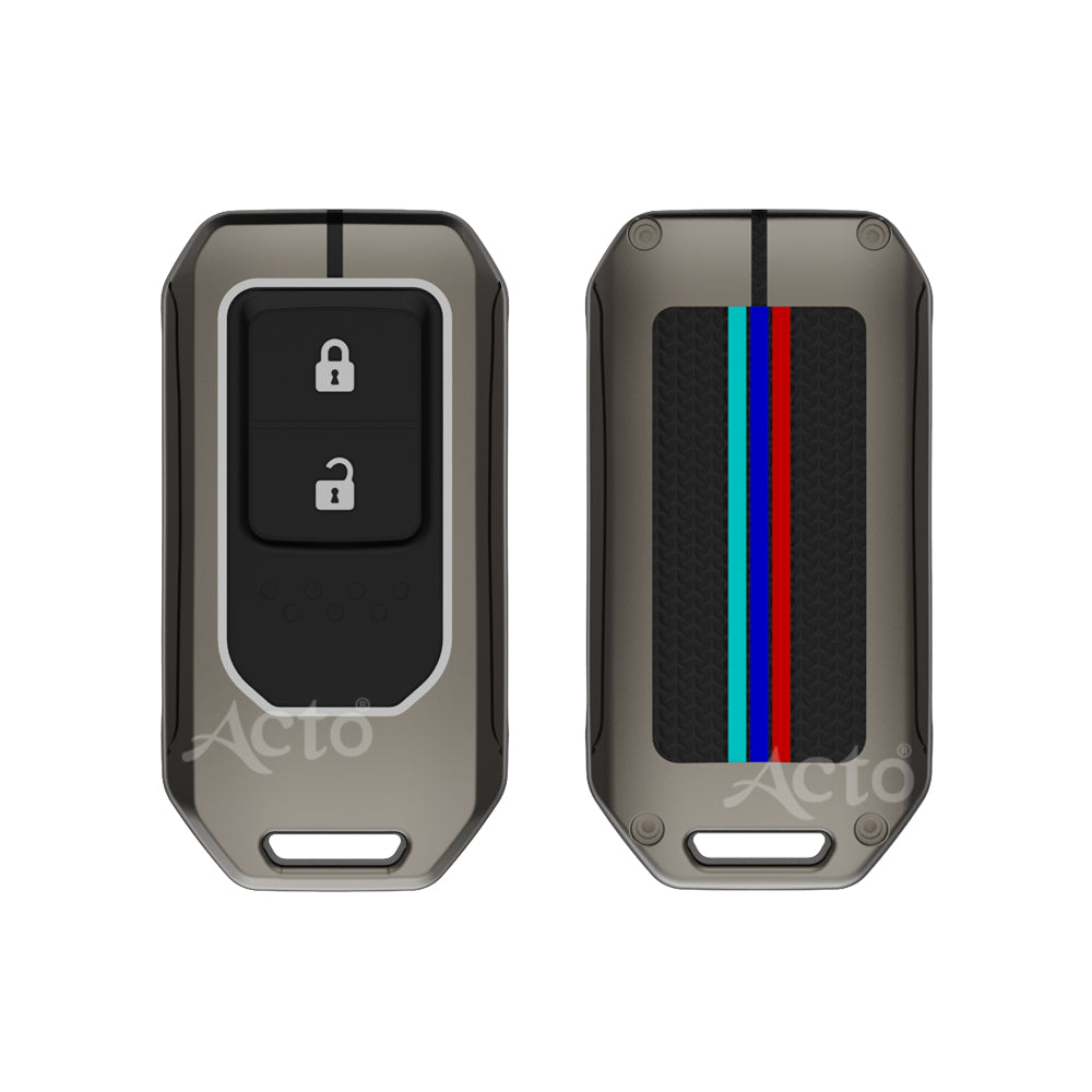 Acto Metal Sapphire Key Cover and Key chain Compatible with Honda BR-V Pack of 1 Set (Glow in the Night)