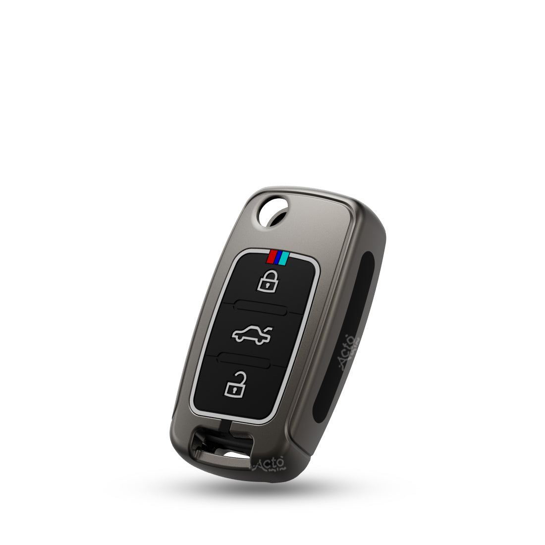 Acto Metal Sapphire Key Cover and Key chain Volkswagen & Škoda Ameo, Jetta, Octavia, Rapid, Vento, Fabia, Laura, Polo, Superb & Yeti Compatible with  Pack of 1 Set (Glow in the Night)