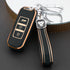 Acto TPU Gold Series Car Key Cover With TPU Gold Key Chain For MG Hector