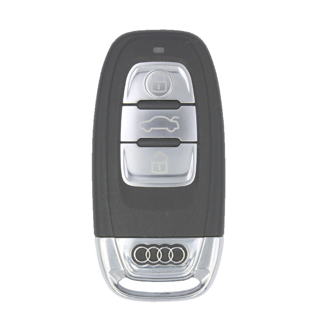 ACTO Leather Car Key Cover with Key Chain Compatible for Audi A8 / Q7 / RS / TT 3 Button Smart Key | Black with Red Stitching | Premium Leather Key Case | 360° Protection | Stylish Key Fob Cover | Pack of 1