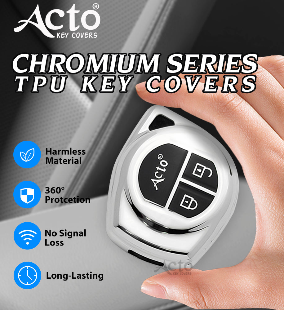 Acto Car Key Cover Chromium Series Compatible with Alto 2 Button