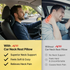 Acto Premium Car Neck Rest Cushion Magnum | Ergonomic Memory Foam Headrest Pillow | Soft Quilted Design | Neck & Cervical Support for Long Drives | Universal Fit for All Cars